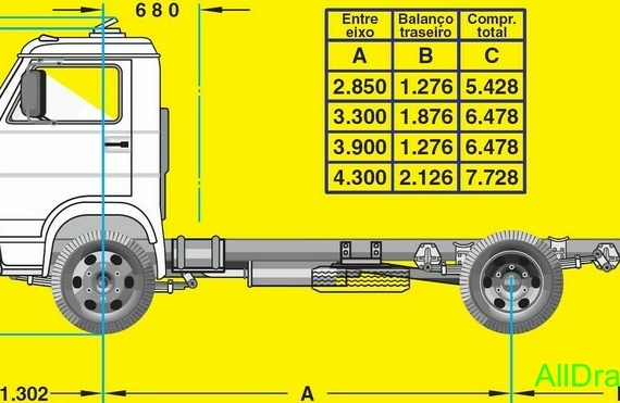Volkswagen Worker 8 tons (2007) truck drawings (figures)